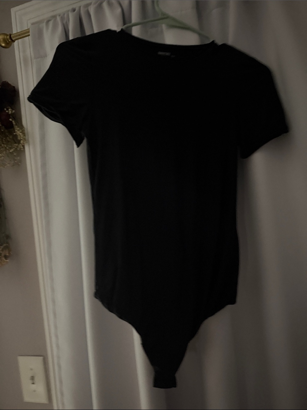 Essential Women's Black Short-Sleeve Crewneck Bodysuit